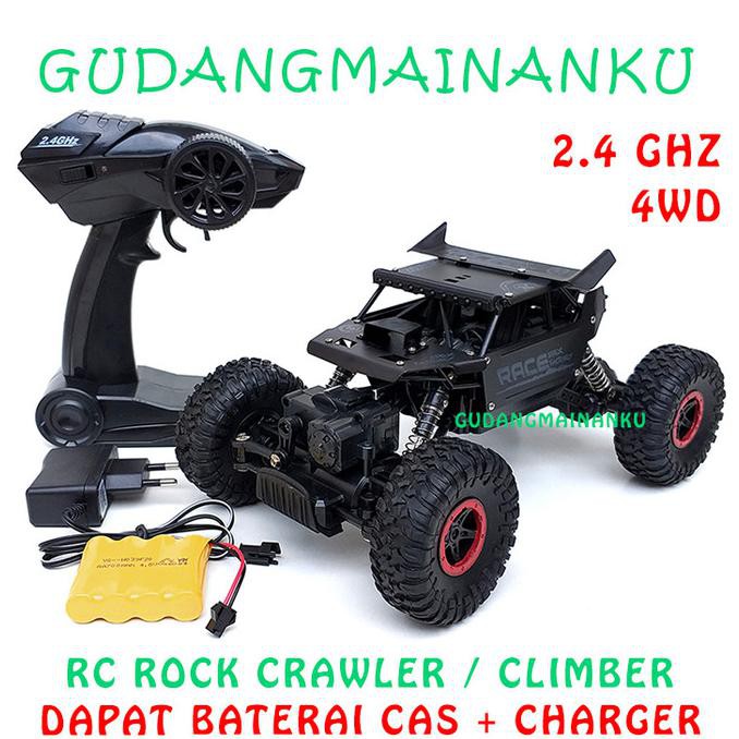 RC Remote Control Mobil 4WD ROCK CRAWLER CLIMBER OFFROAD 2.4Ghz - Hitam