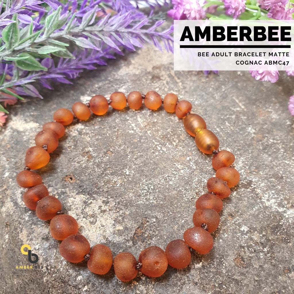 Gelang Amber Dewasa Premium Matte Cognac ABMC47 By Amber Bee