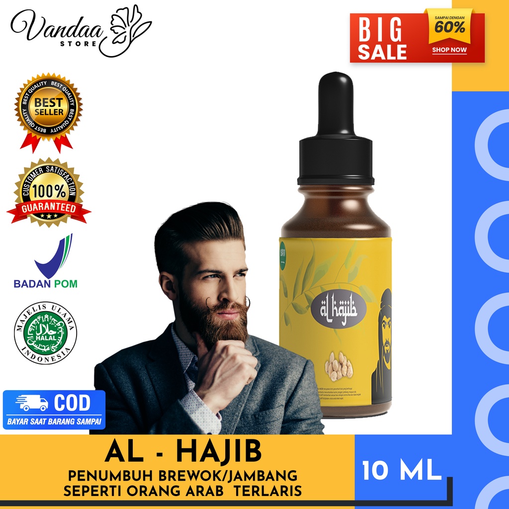 AL-HAJIB: Serum Penumbuh Bulu Wajah Alami untuk Jenggot, Kumis, dan Alis yang Lebih Tebal