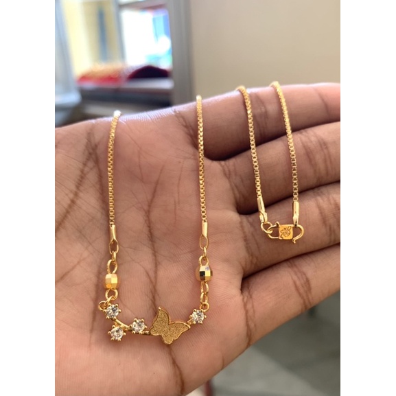 Kalung Lionting Kupu Kalung Cuping Wanita Lapis Emas