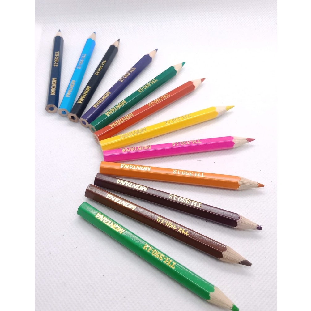 MONTANA Color Pencil / Pensil Warna Montana TH-350 / 12 Warna Pendek