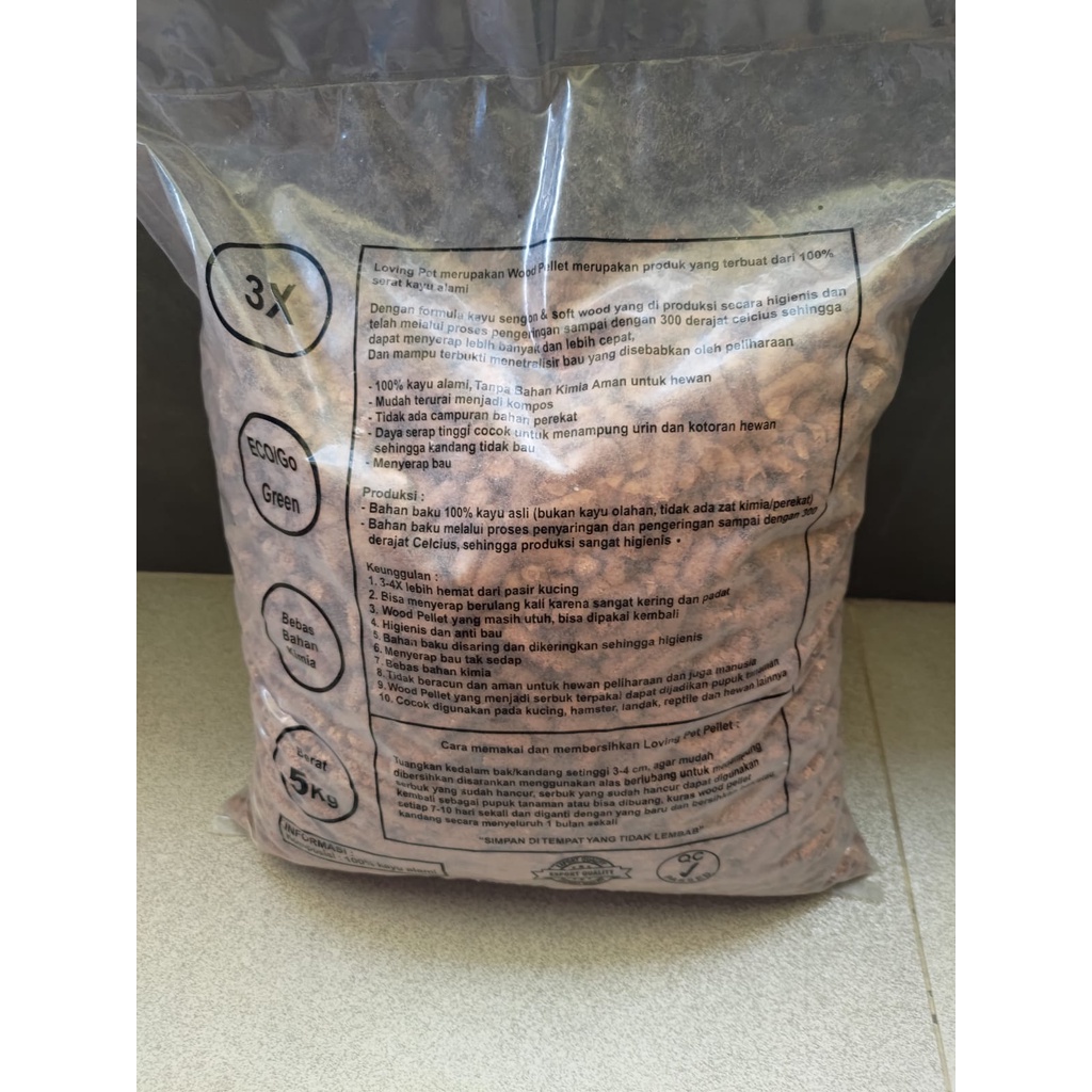 Loving Pet Pasir Kucing Kayu Wood Pellet Freshpack 5kg