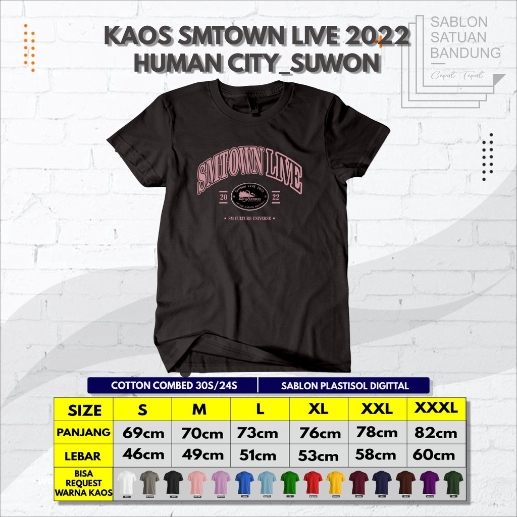 Kaos Smtown Live 2022 Human City_Suwon Smtown Live 2022 Tshirt Smtown Tee