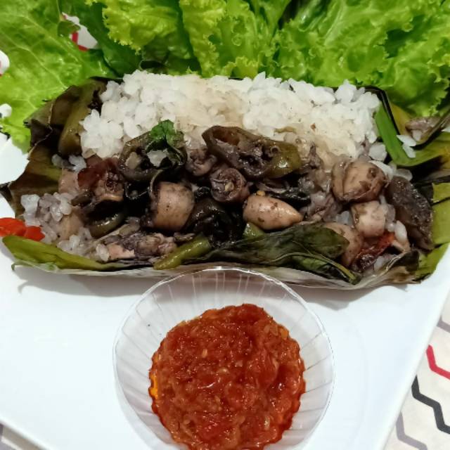 

Nasi bakar shirataki isi cumi