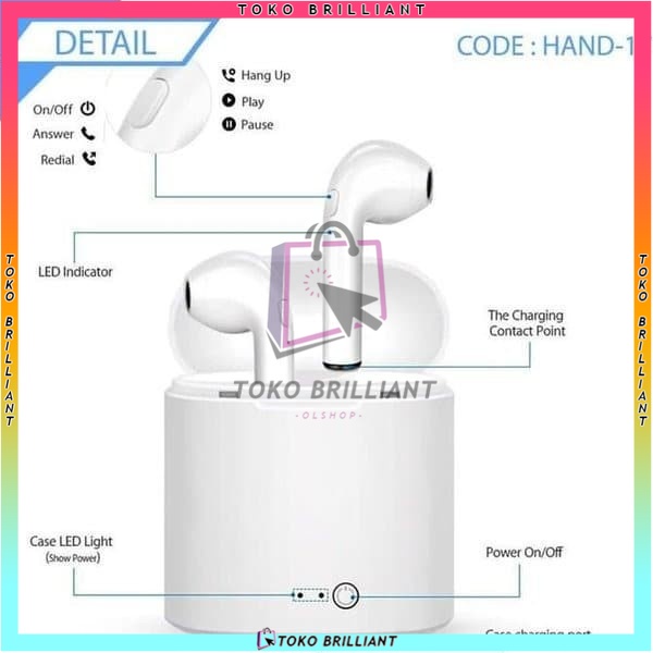 [Bisa Bayar Ditempat] Sport True Wireless Earphone i7S Handsfree i7s tws