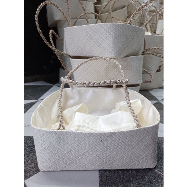 Keranjang Hantaran Kotak/Keranjang Kue Hantaran/Tas Kotak Anyaman