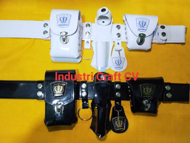 SABUK KOPEL SATPAM SECURITY FULLSET Hitam &amp; Putih TANPA KEPALA / BANGKOL Atribut Perlengkapan Satpam Security