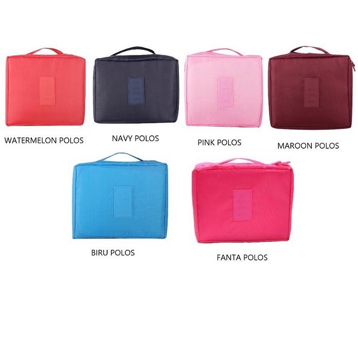 Tas Kosmetik Korea POLOS Korean Monopoly Bag Ver.2 / Tas Make Up Bag Pouch Travelling Organizer