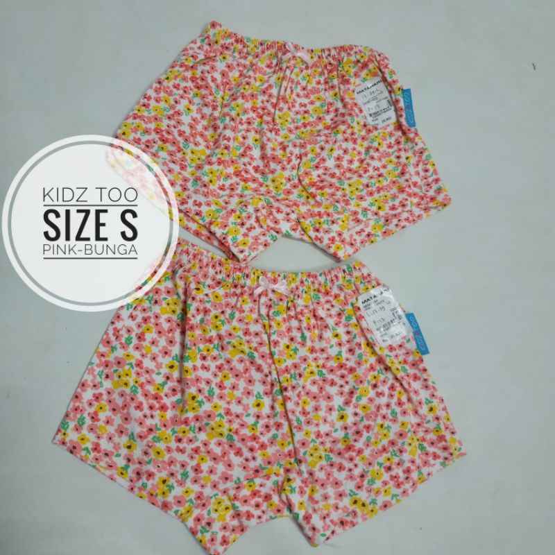 label 29.900 Celana dalam anak Perempuan Kidz too size S motif Bunga