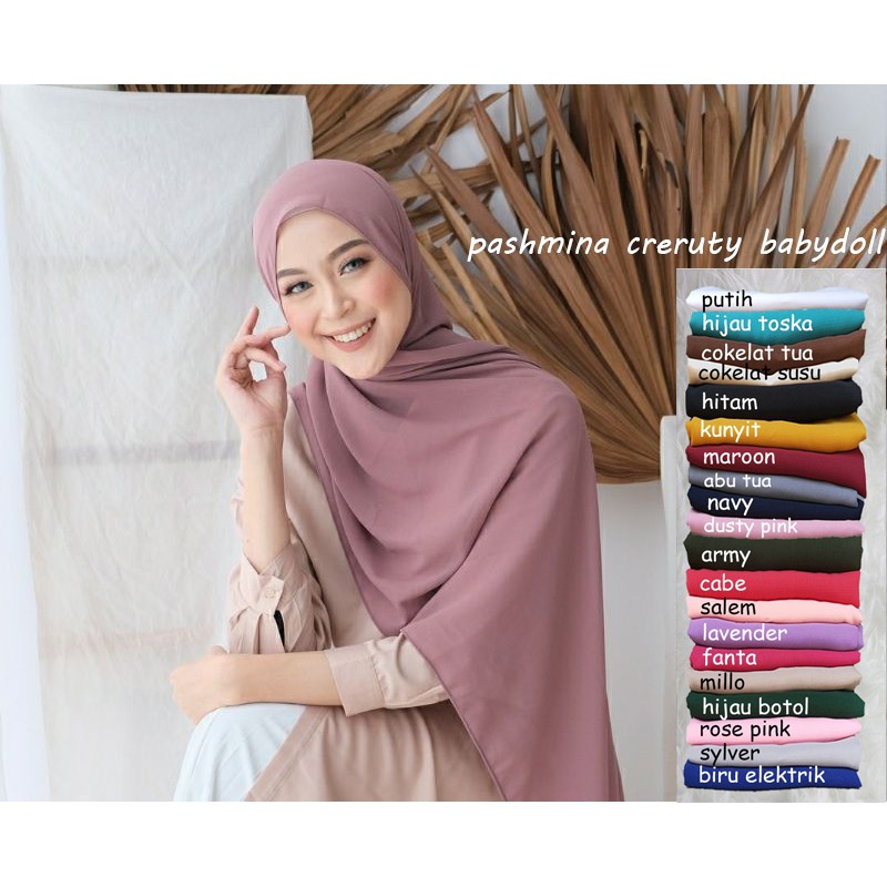 PASHMINA CERUTY PASMINA BABYDOLL HIJAB HEAVY CHIFFON PREMIUM JILBAB SEPANJANG MASSA ALLIYAGROSS