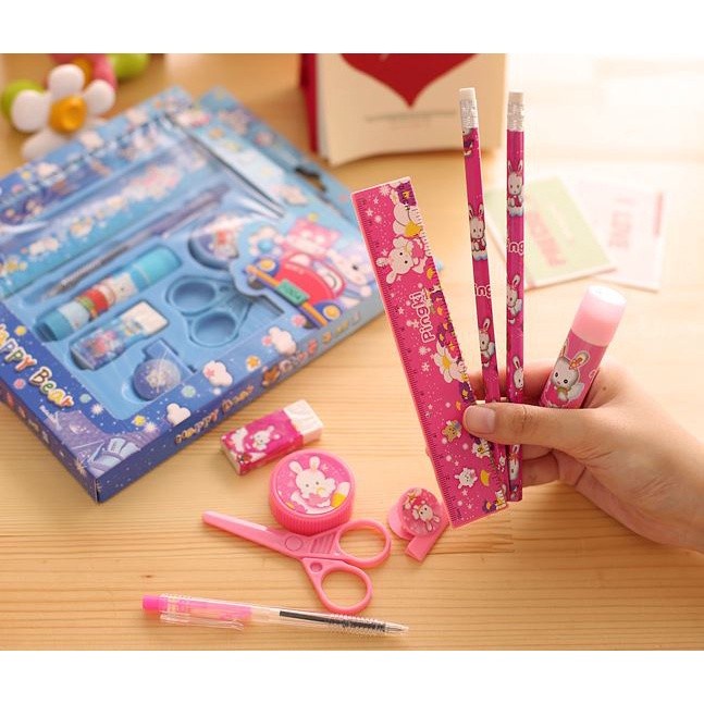 Stationary Set Alat Tulis Sekolah Pensil Set Karakter Kartun