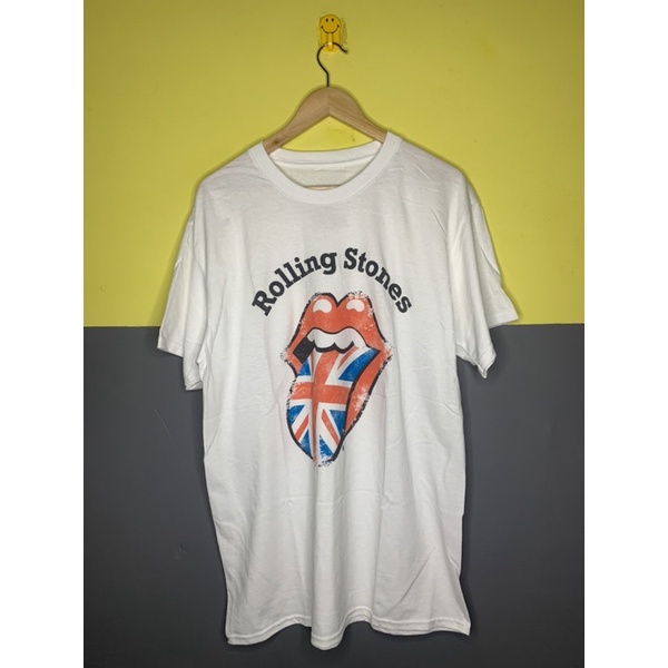 Kaos band rolling stones "Union Jack Tongue Logo" original official merch