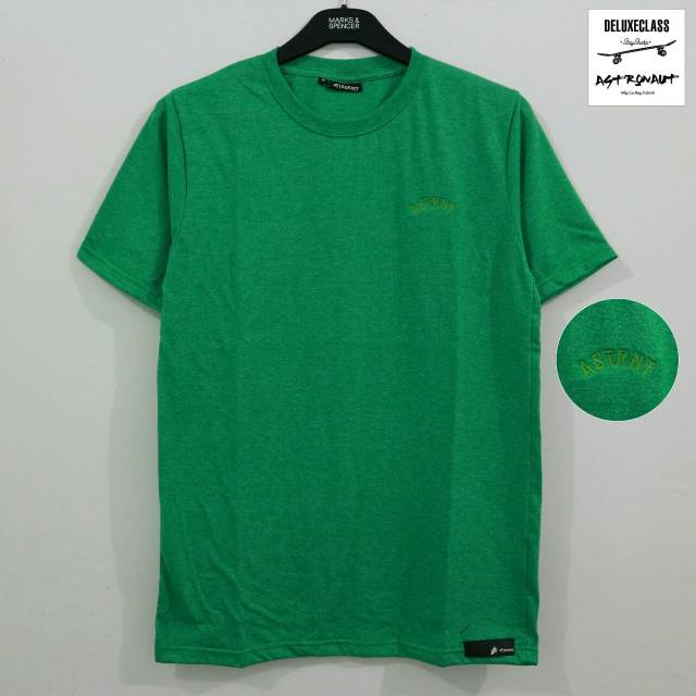 Kaos polosan original astronout hijau daun