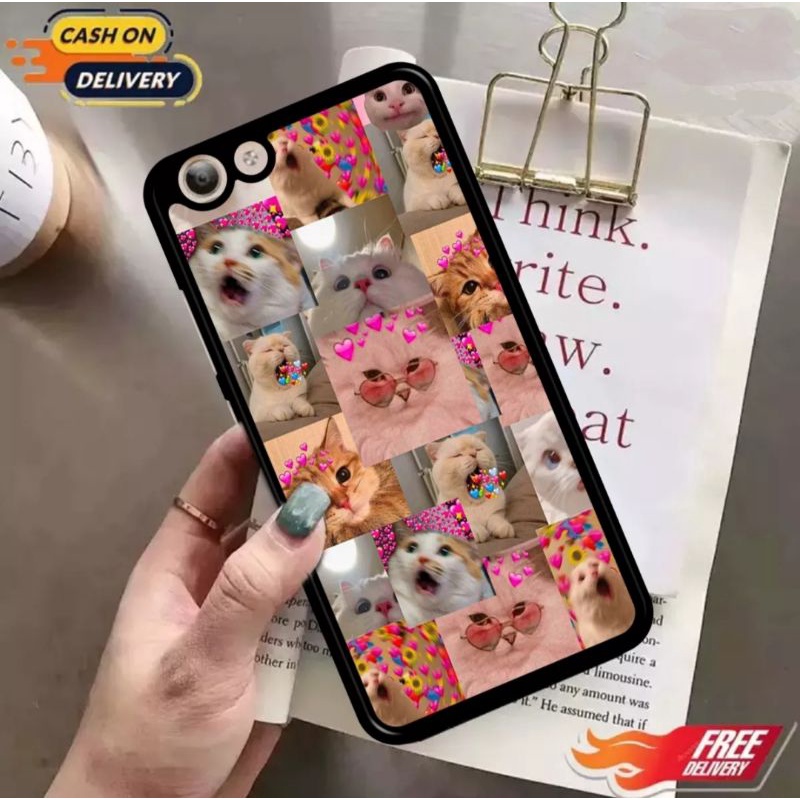 Ax Case Custom Oppo F1s , Oppo F3, Oppo F3 plus Fashion AesThetic Kucing lucu Series Premium Quality