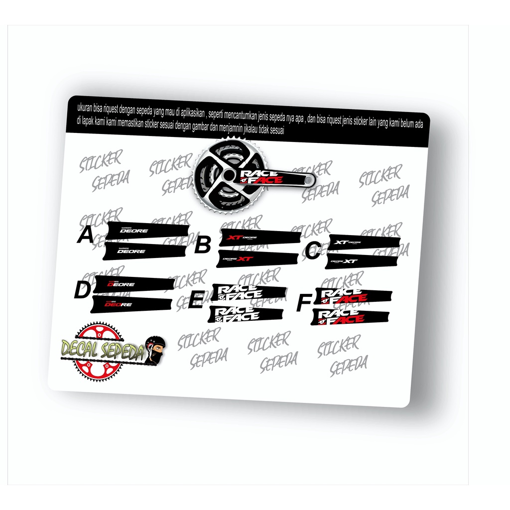 decal crank - sticker crank sepeda 2 full cutting