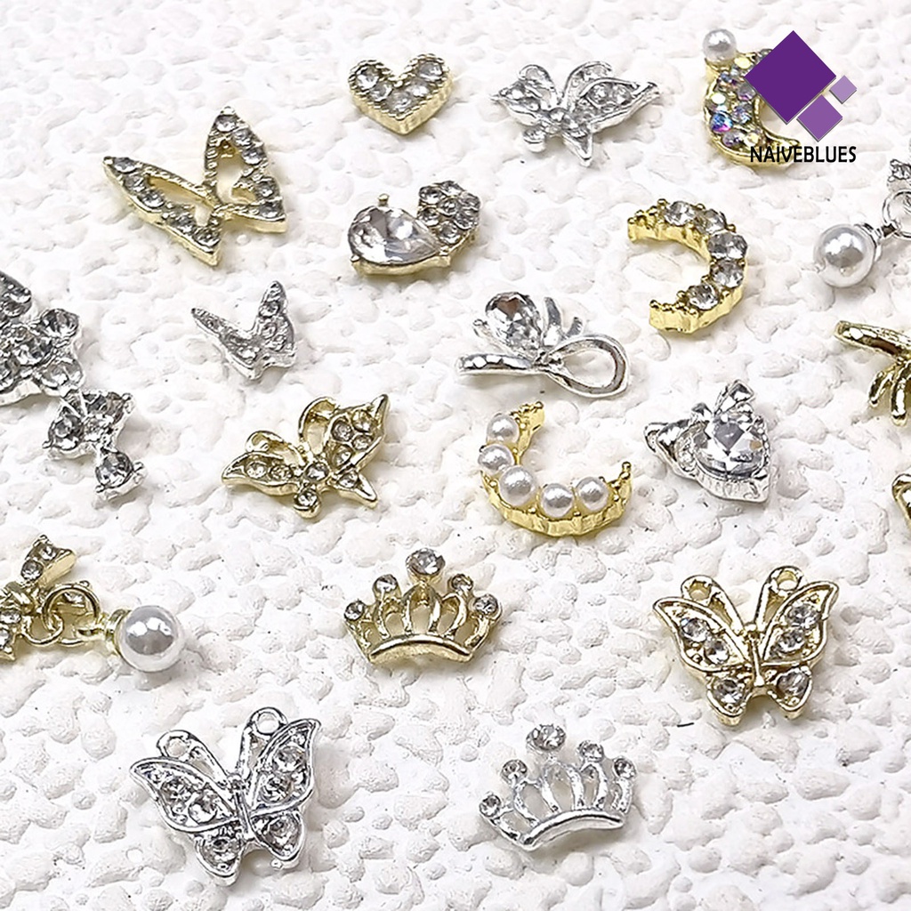 10pcs Charms Kuku 3D Desain Acak Untuk Kerajinan Manicure Salon