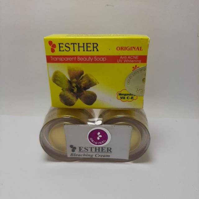 PAKET CREAM ESTER GOLD BLEACHING AB + SABUN ANTI ACNE ORIGINAL