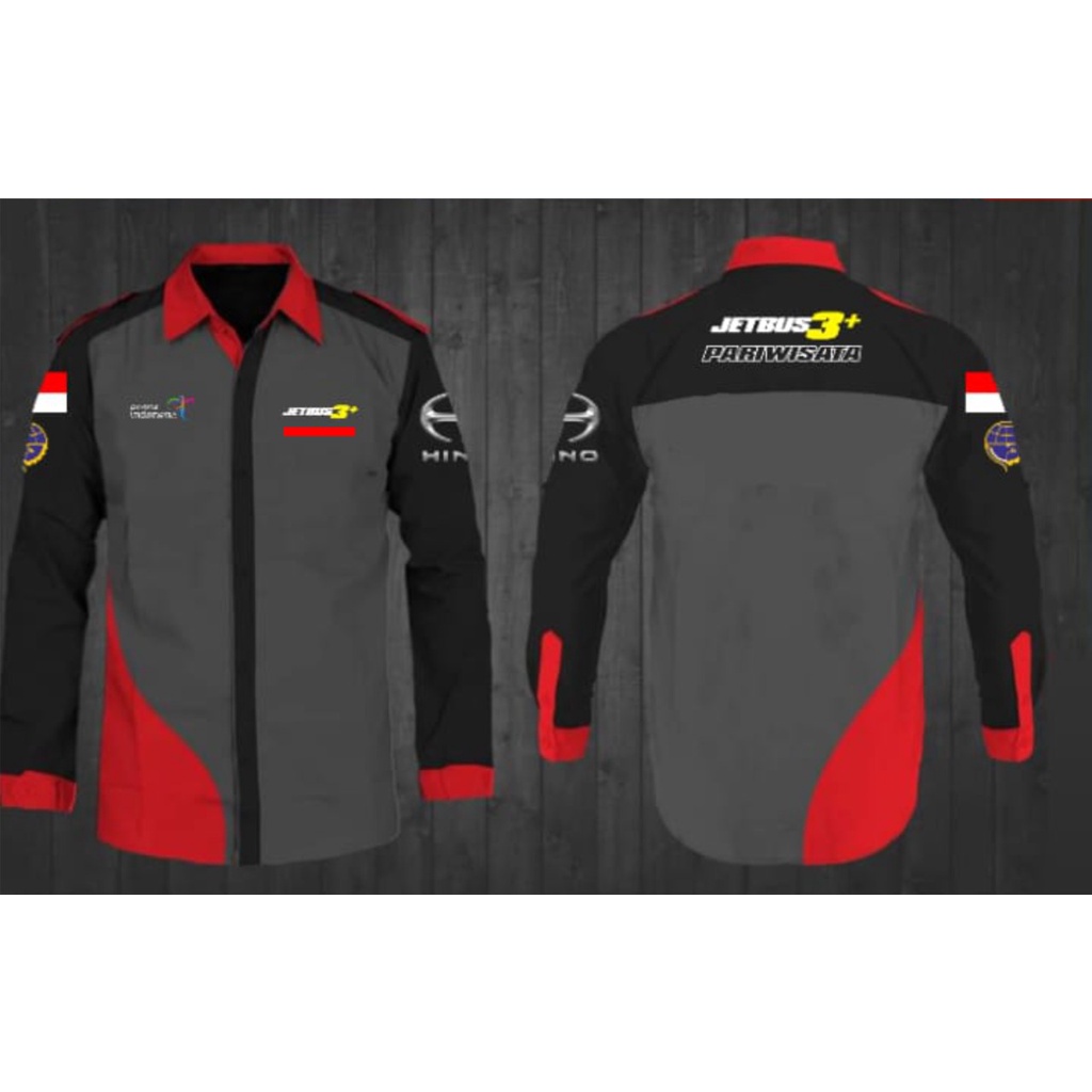 Kemeja Bus Pariwisata Full Bordir Lengan Panjang