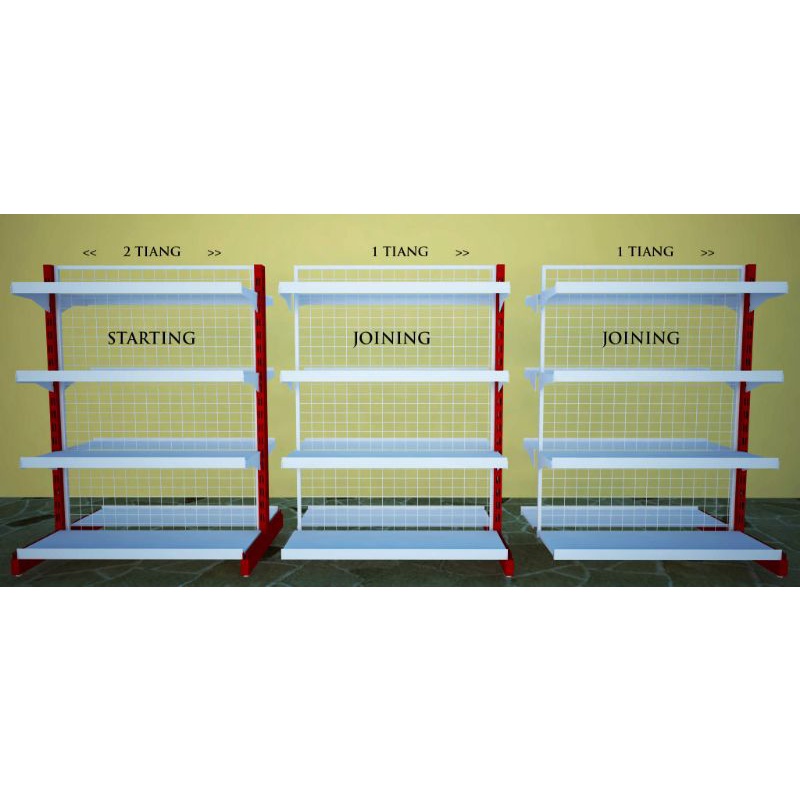 Rak Toko Minimarket Double Jointing Rak Display 4 Susun Murah