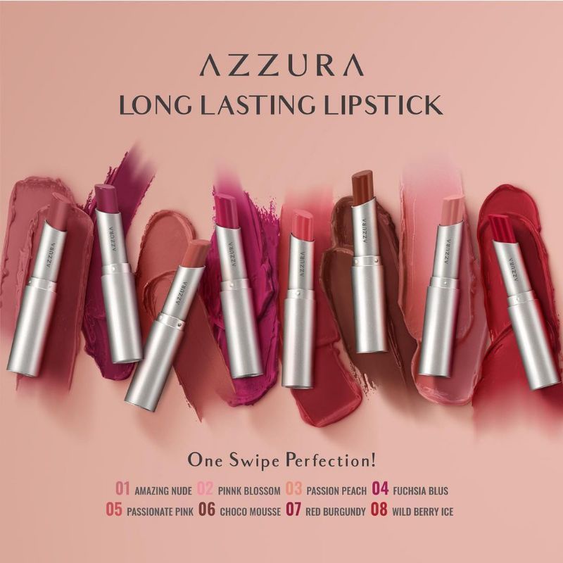 LIPSTIK AZZURA LONG LASTING 100% ORIGINAL