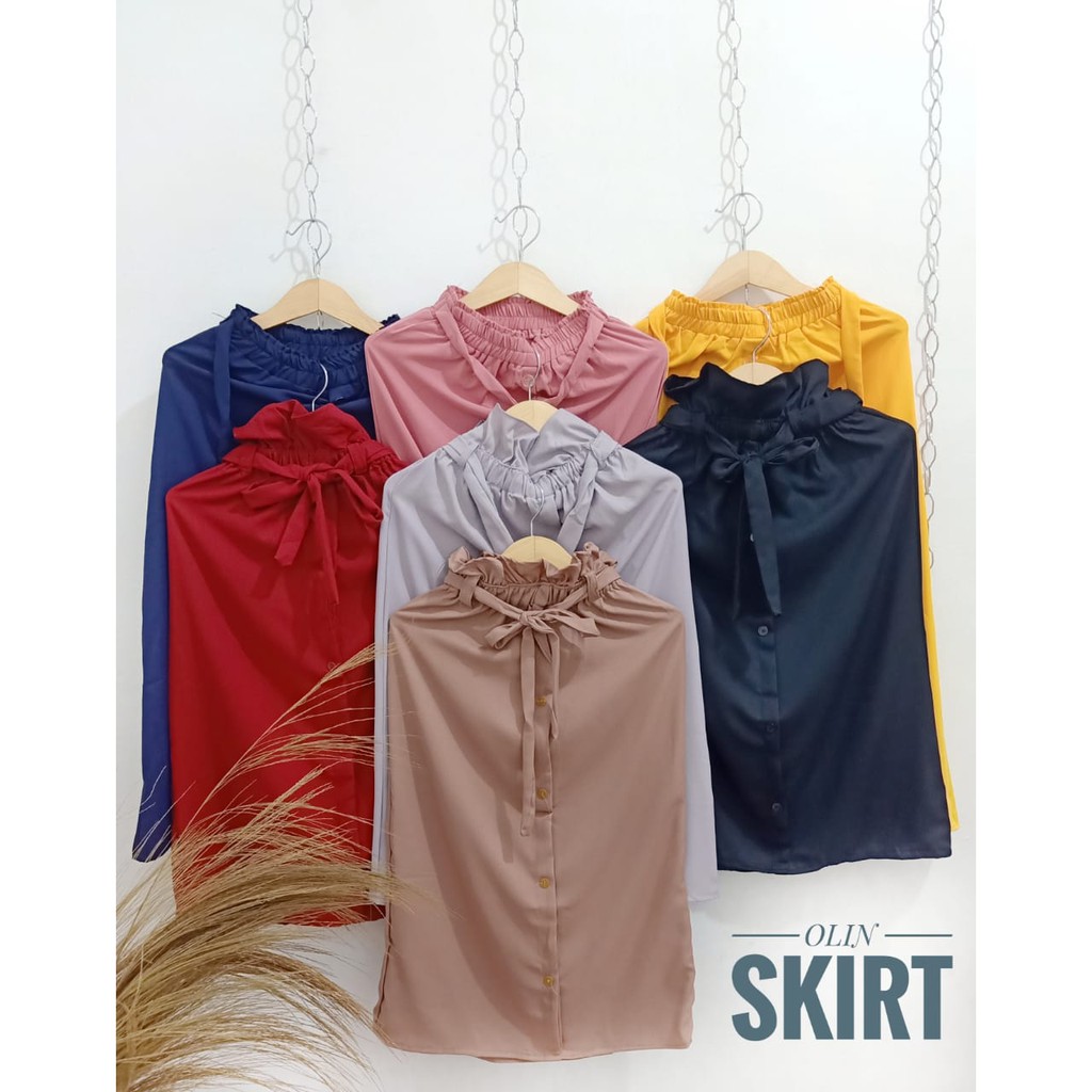 CUCI GUDANG!! OLIN SKIRT / ROK VINCA PREMIUM/ rok mosscrepe tali OLIN PREMIUM WANITA TERMURAH