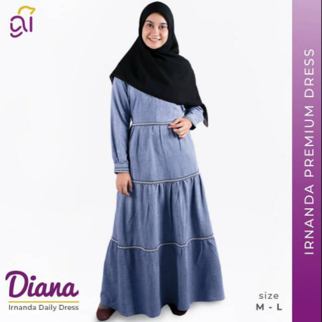 ORIGINAL DIANA SLUB GAMIS DRESS IRNANDA