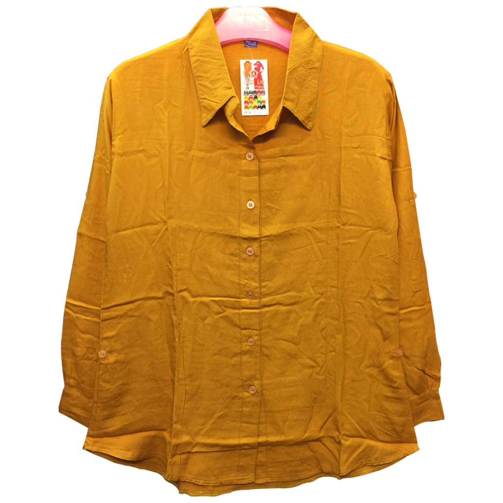 SHANDY SHIRT GOLD KEMEJA POLOS WANITA DINZLIE |KEMEJA POLOS RAYON|KEMEJA ATASAN RAYON POLOS WANITA