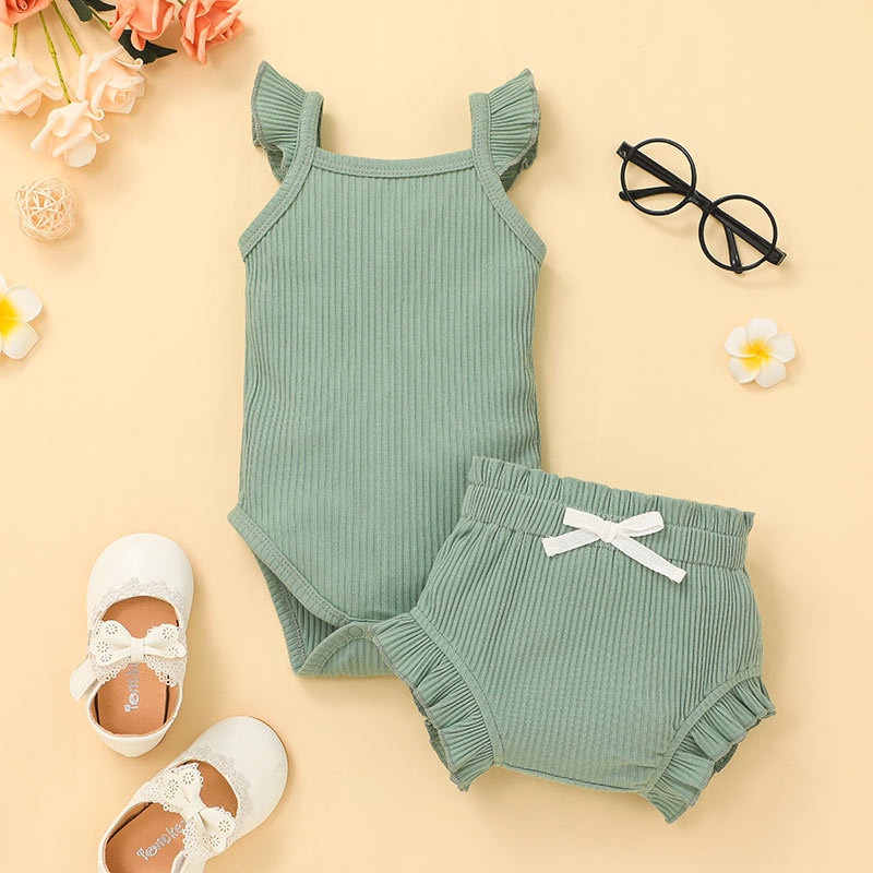 Pakaian bayi cewek romper bayi baju bayi baby romper and shorts setelan baju cewek