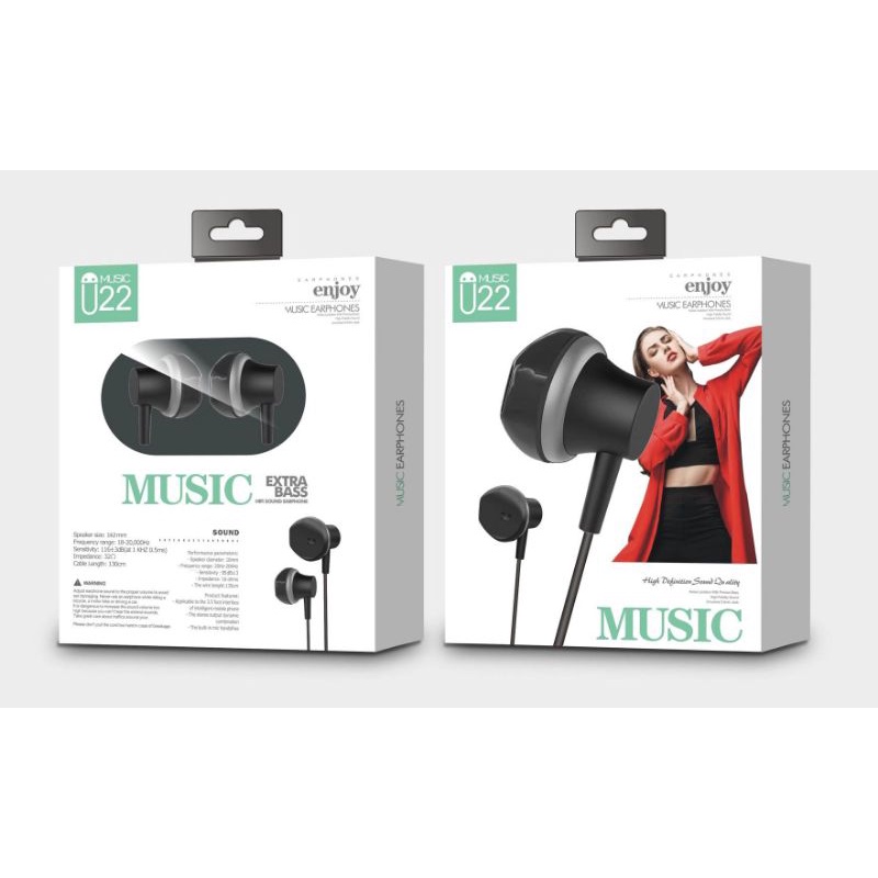 Handsfree /earphone / headset U22 super bass