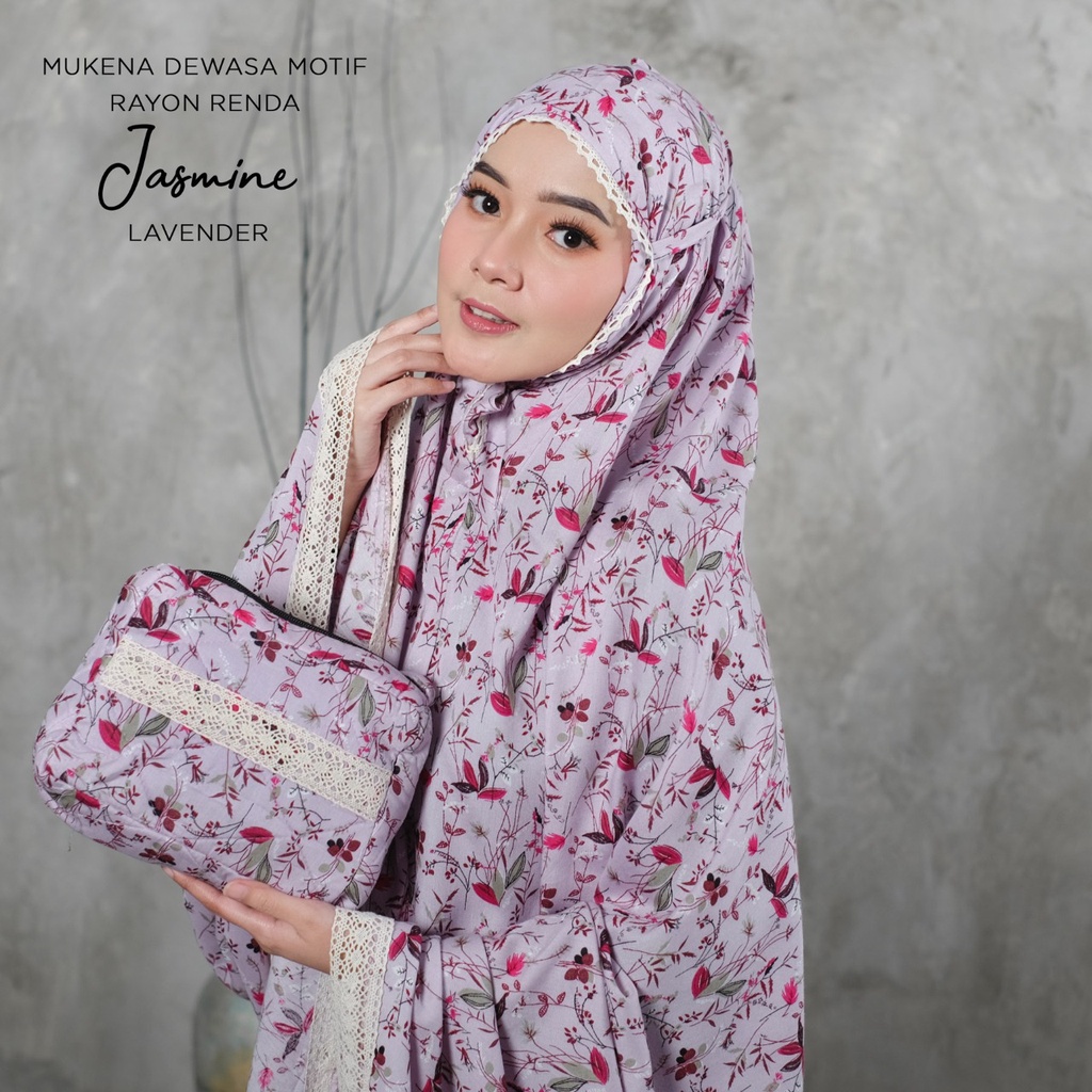 MUKENA BALI TASIK - MUKENA RENDA RAYON DEWASA MOTIF JASMINE