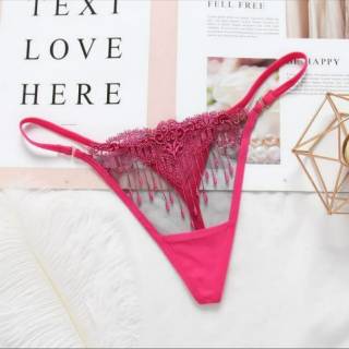 g strin celana  dalam wanita  sexy thong pola  bordir bahan 