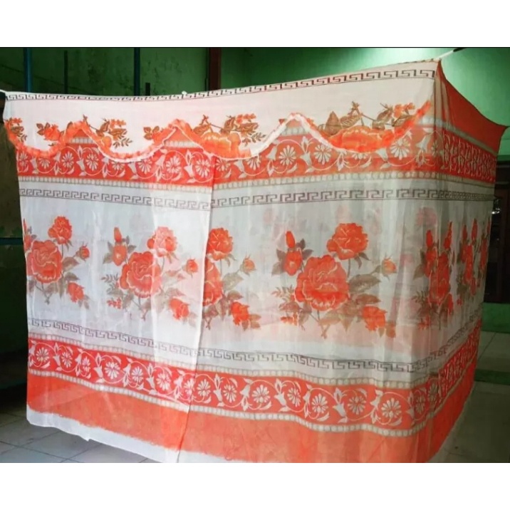 KELAMBU NYAMUK UKURAN JUMBO 200X200 MOTIF BUNGA