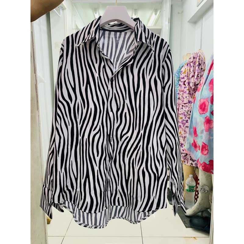 BEFAST - ZEC OOTD Wanita Kemeja STEDY / Kemeja Tieka Oversize Zebra Shirt / Pakaian Kemeja Kasual / Kemeja Trendy / Kem Lengan Panjang / Termurah / Kemeja Kekiniaan Remaja Wanita