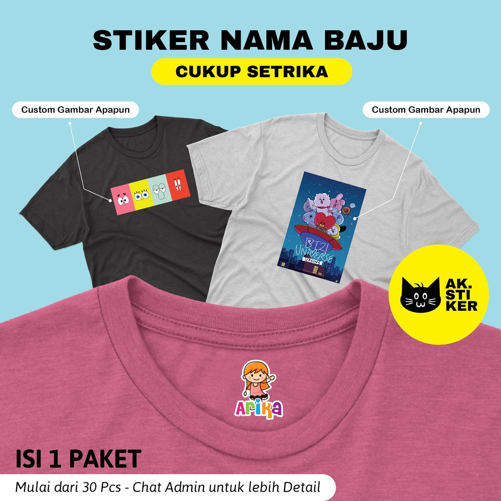 Stiker Baju Setrika Stiker Sablon