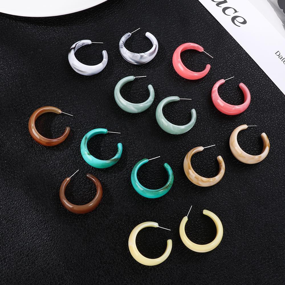 R-flower Acrylic Colorful Earrings Statement Hadiah Untuk Wanita Hoop Menjuntai Earrings Asam Asetat