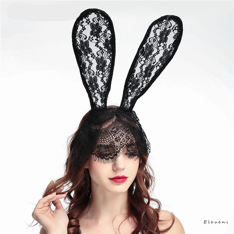 Kostum Halloween Bando Impor Korea Kelinci Kucing Renda Veil Neko Mimi Headband Cat Bunny Lace