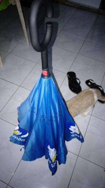 Payung Terbalik Kazbrella Motif Karakter Hello Kitty,brown,cony c Handle