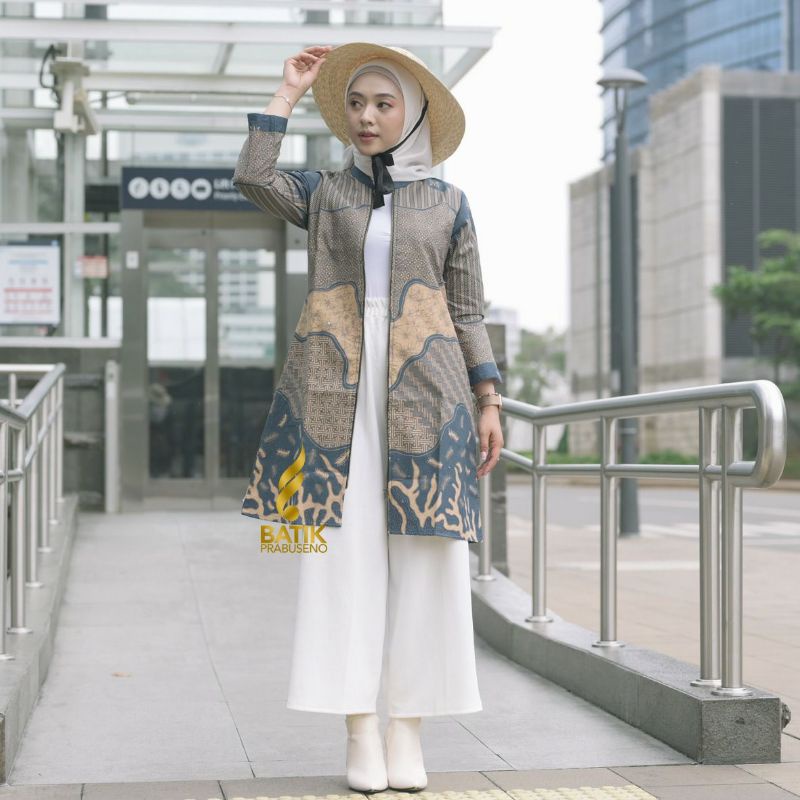 Tunik Girly Batik Wanita Prabuseno Batik Kerja Etnik Unik Bisa Pesan Seragam Bisa COD Baju Batik Wan