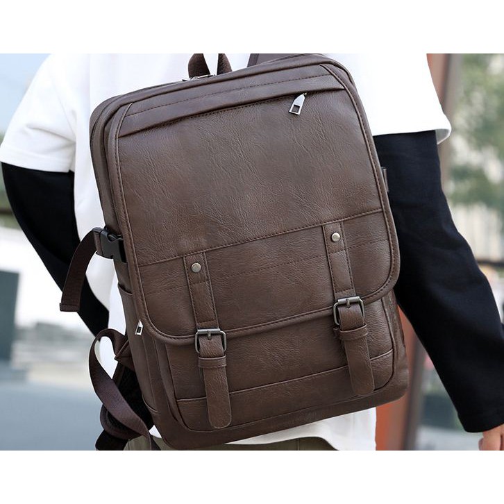 Backpack Tas Ransel Laptop Punggung Kulit Pria