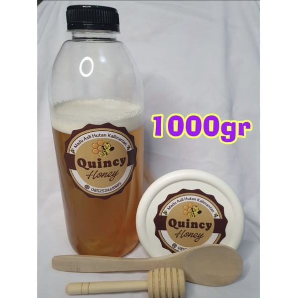 

Madu Asli Hutan Kalimantan 1000gr / 1 kg Free Sendok Madu/Sendok Kayu - Quincy Honey