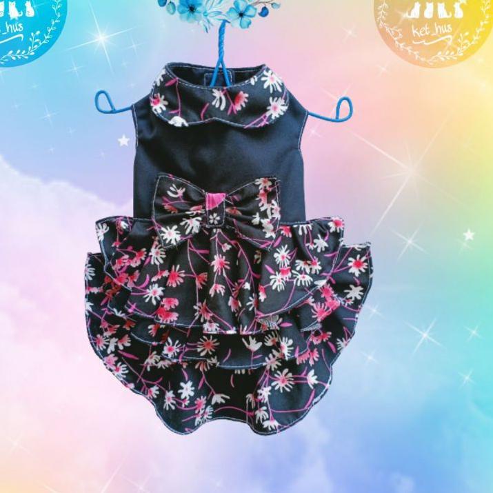 Terbaik Baju Kucing Dan Anjing Betina Kecil Dress Mini Pom Angora Persia Motif Bunga #TREND