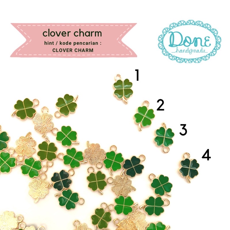 Clover charm daun semanggi liontin bandul charm aksesoris masker strap