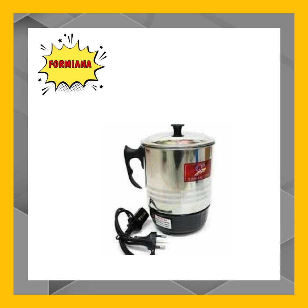 FM - Mug Listrik Stainless Silver - 11 cm Serbaguna