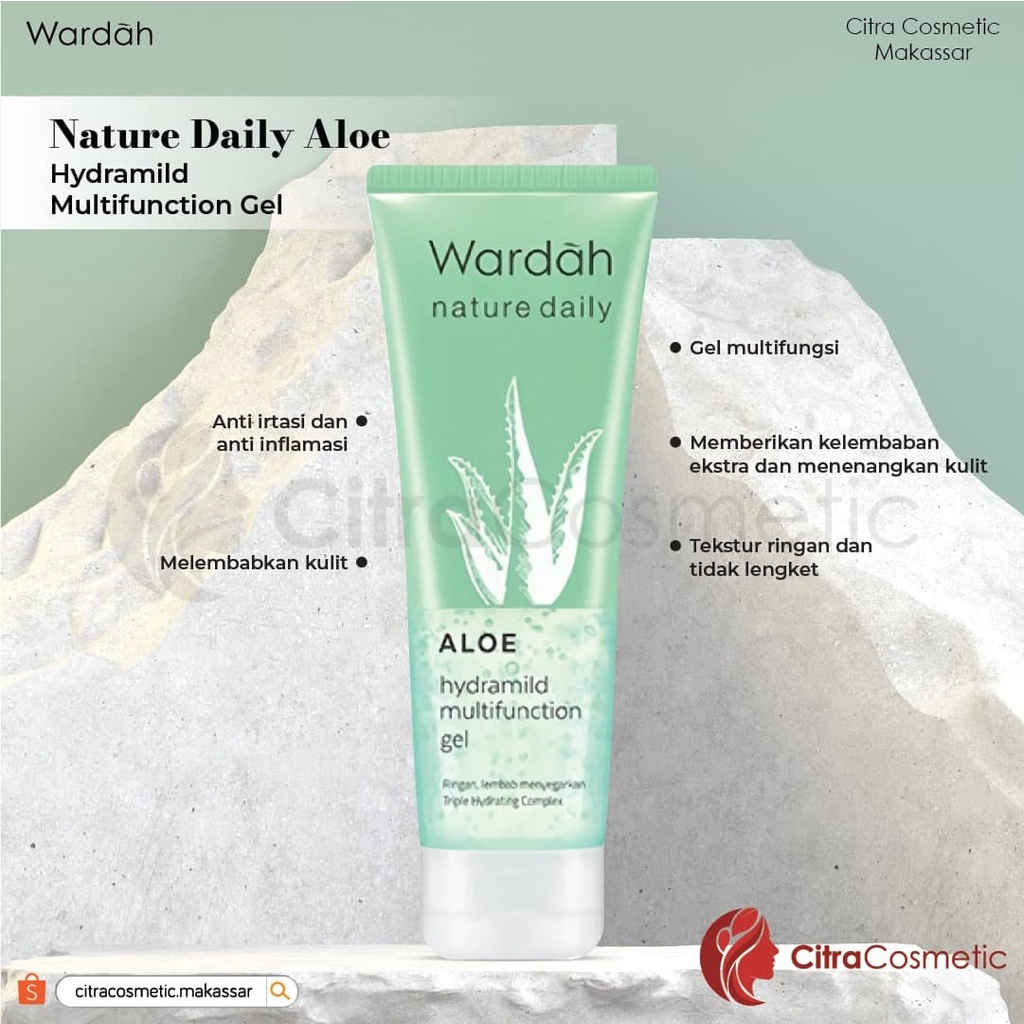 Wardah Nature Daily Aloe Hydramild Series Multifunction Gel | Facial Wash | Moisturizer Cream | Hydramild Serum