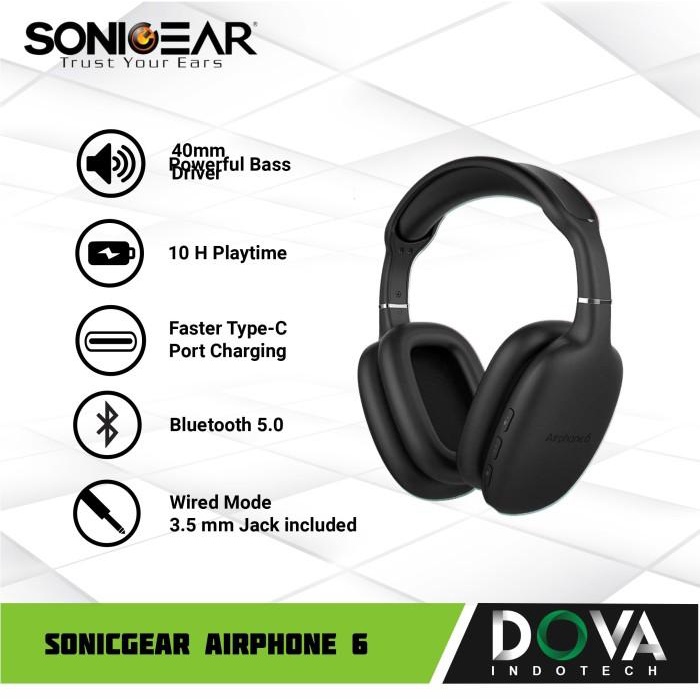 Sonicgear Airphone 6 Bluetooth Headphone with Mic
