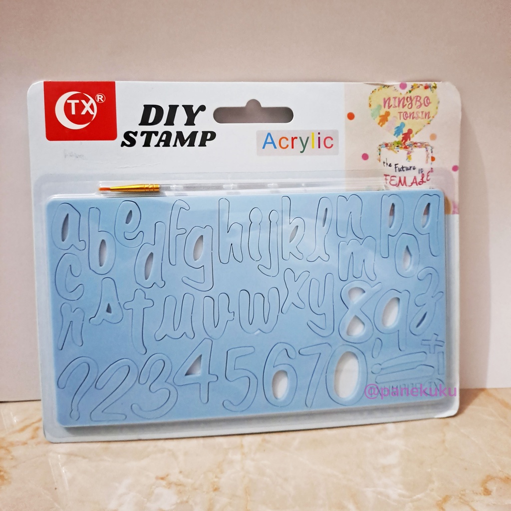 EMBOSSER HURUF FONDANT/ Alat cetakan stamp akrilik dekorasi kue/ stempel huruf kecil alfabet/ besar/