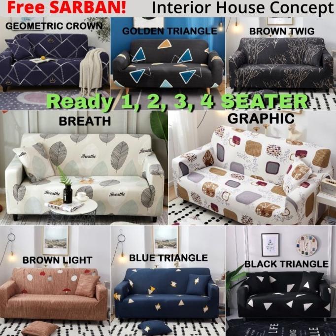 Cover Sofa 2 SEATER Stretch Elastis Sarung Sofa Kain Sofa Bed 2 Seater