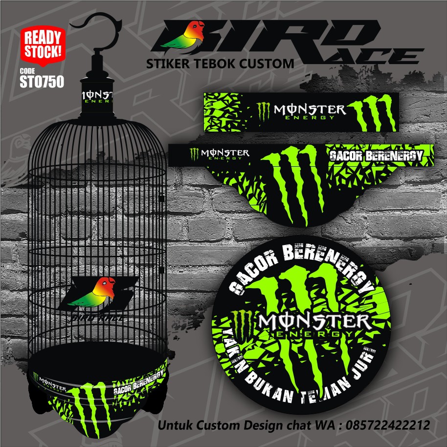 Stiker Sangkar TEBOK lovebird STICKER sangkar Custom  Bisa Motif Sendiri STO055