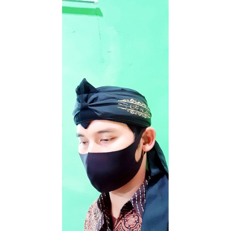 peci blangkon sliwir motif logo bordir sholawat iket udeng kepala praktis berkualitas siap pakai