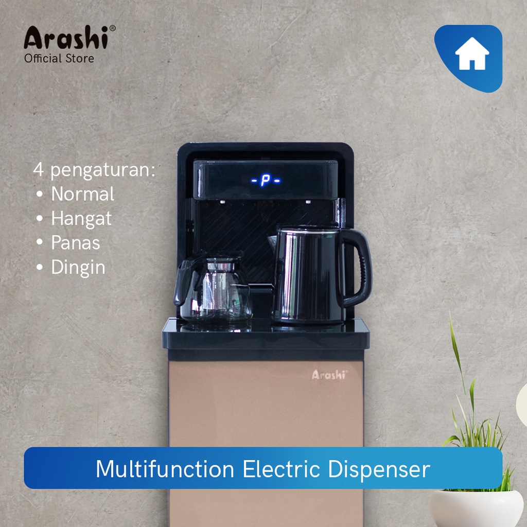 ARASHI Water Dispenser Multifungsi AMD 02BC Hot &amp; Cool / Panas &amp; Dingin Air Galon Bawah + Remote, Ceret Elektrik &amp; Jar